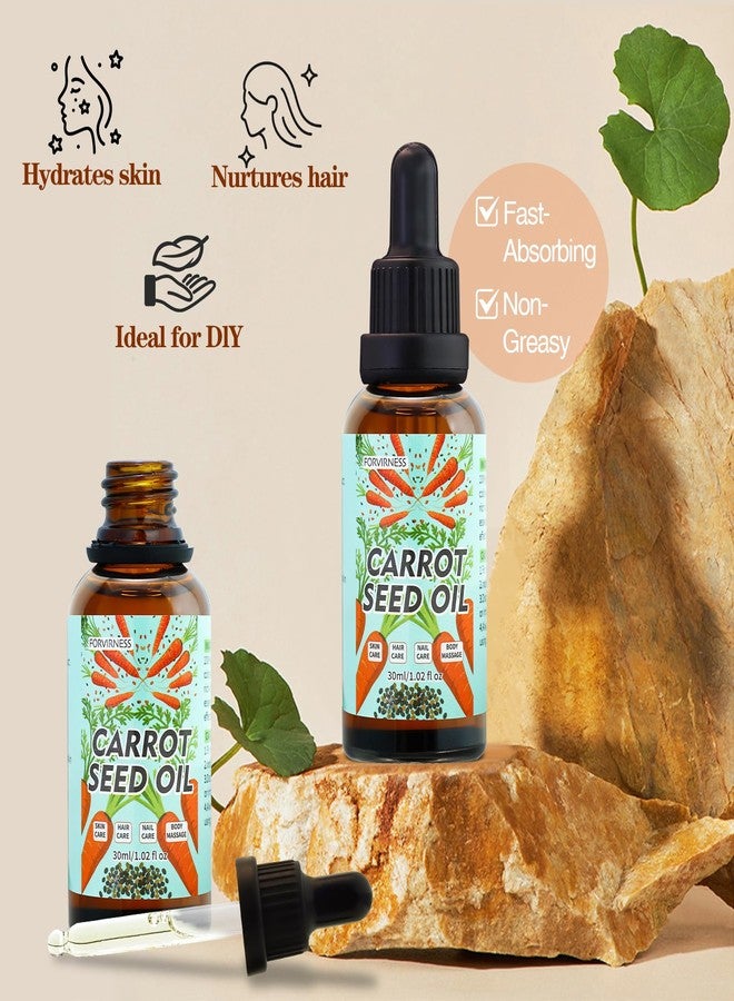 forvirness 3Pack Carrot Seed Oil, Pure Unrefined Cold Pressed Daucus Carota Moisturizer for Hair Skin and Nails, Carrot Seed Moisturizer with Caratone for Face and Lip Care, Body Massage oil - Image 5